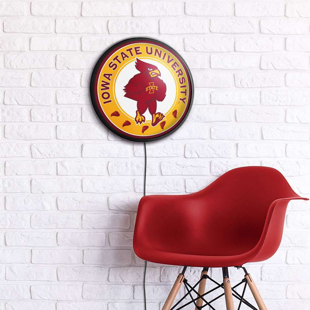 Iowa State Cyclones Swoop - Round Slimline Lighted Wall Sign