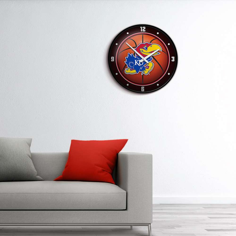 Kansas Jayhawks Basketball - Modern Disc Wall Clock