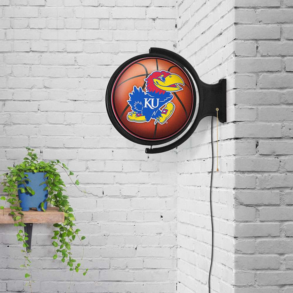 Kansas Jayhawks Basketball - Original Round Rotating Lighted Wall Sign