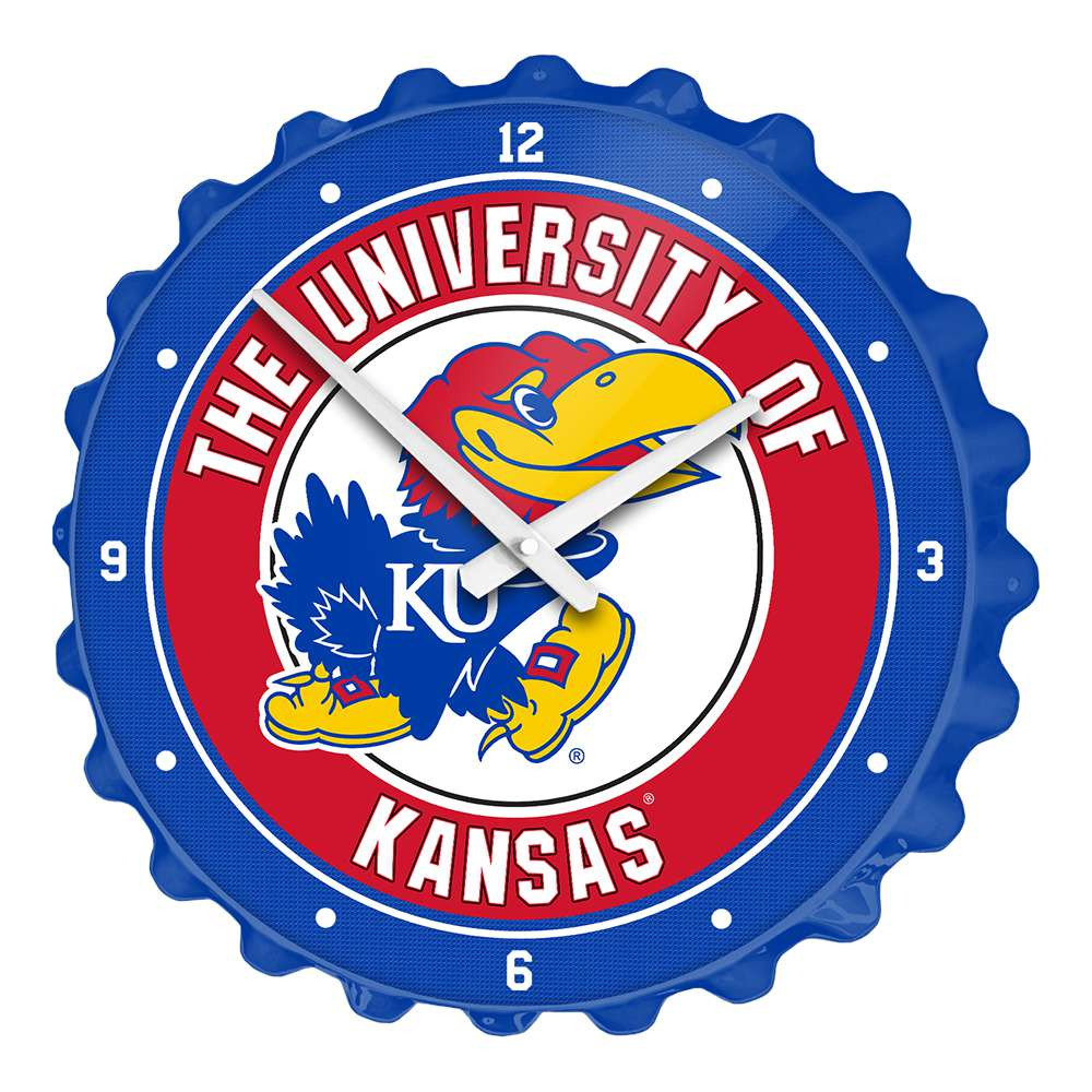 Kansas Jayhawks Bottle Cap Wall Clock | The Fan-Brand | NCKANS-540-01