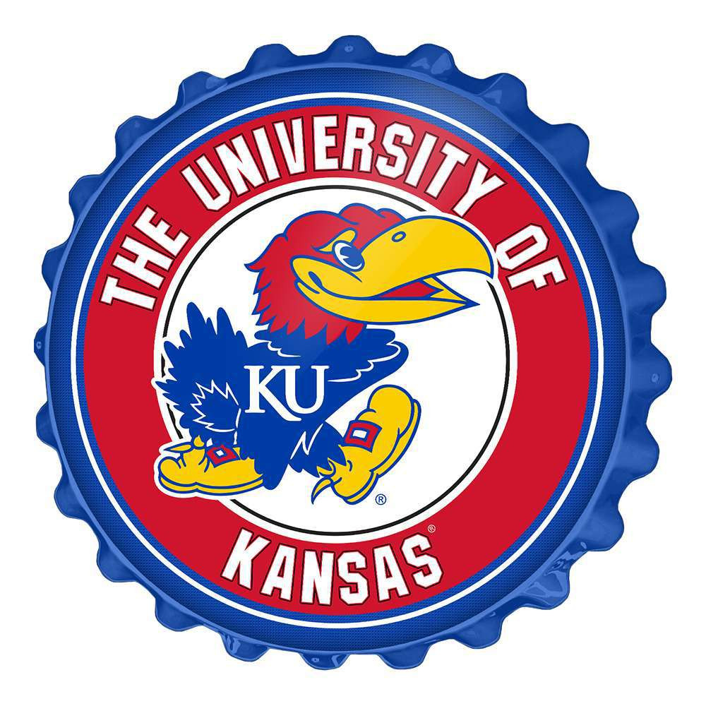 Kansas Jayhawks Bottle Cap Wall Sign | The Fan-Brand | NCKANS-210-01