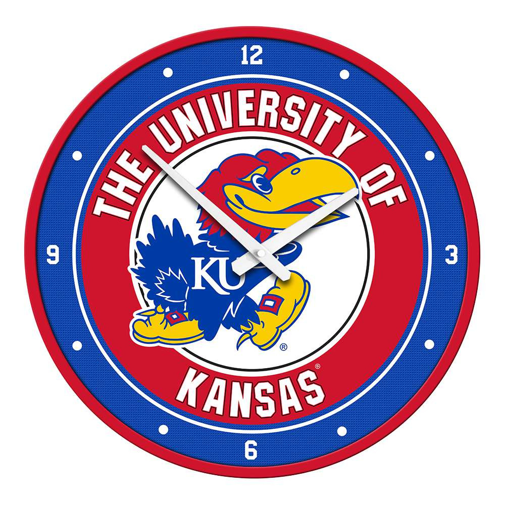 Kansas Jayhawks Modern Disc Wall Clock | The Fan-Brand | NCKANS-510-01