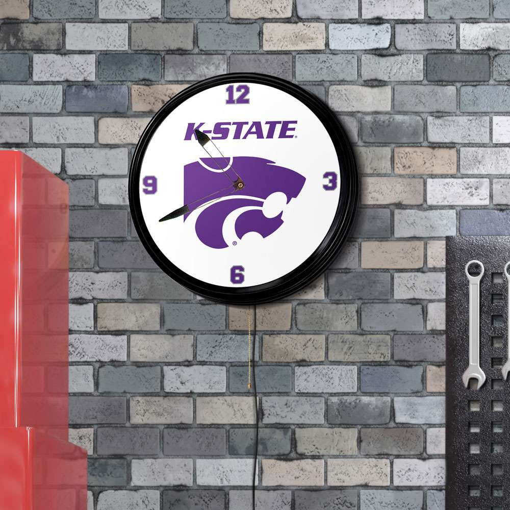 Kansas State Wildcats K-State - Retro Lighted Wall Clock