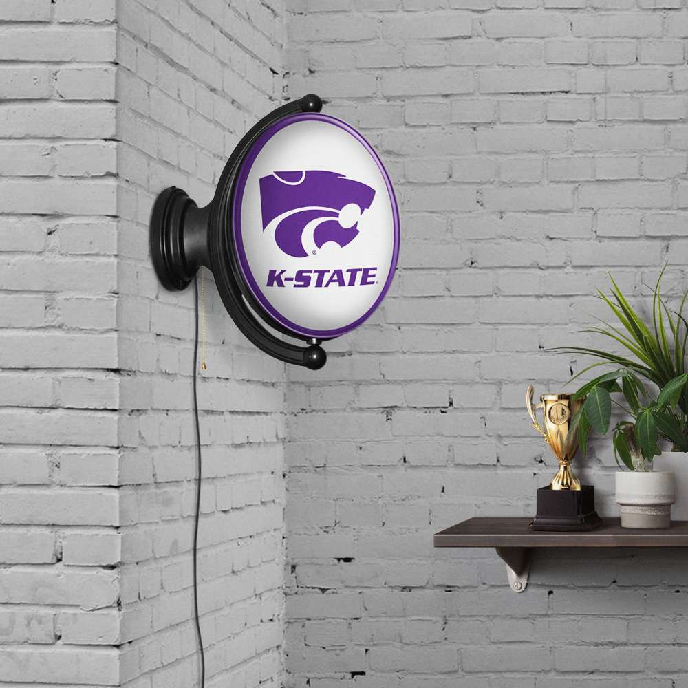 Kansas State Wildcats Original Oval Rotating Lighted Wall Sign - Purple