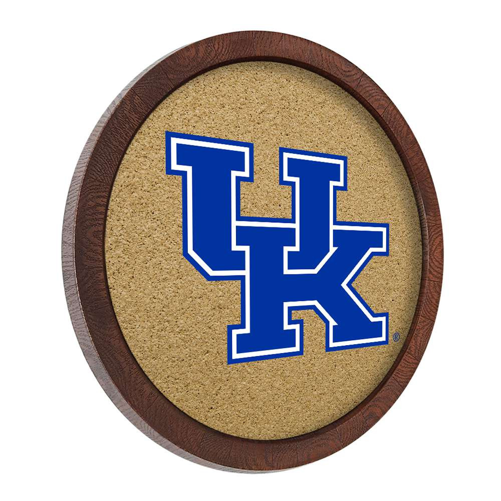 Kentucky Wildcats Faux Barrel Framed Cork Board - Color Logo