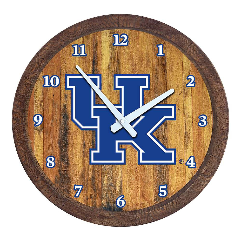 Kentucky Wildcats Faux Barrel Top Wall Clock | The Fan-Brand | NCKWLD-560-01