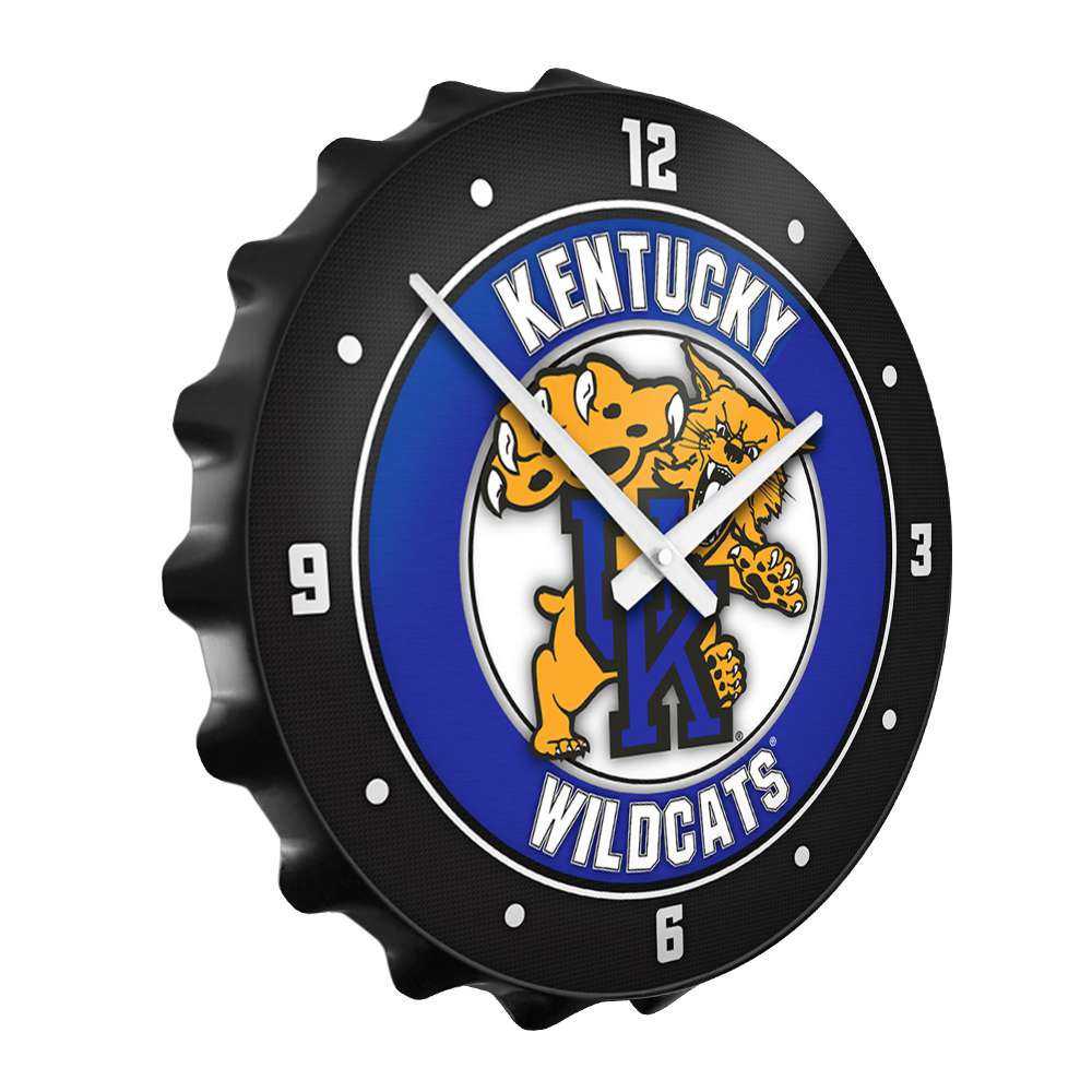 Kentucky Wildcats Mascot - Bottle Cap Wall Clock - Black