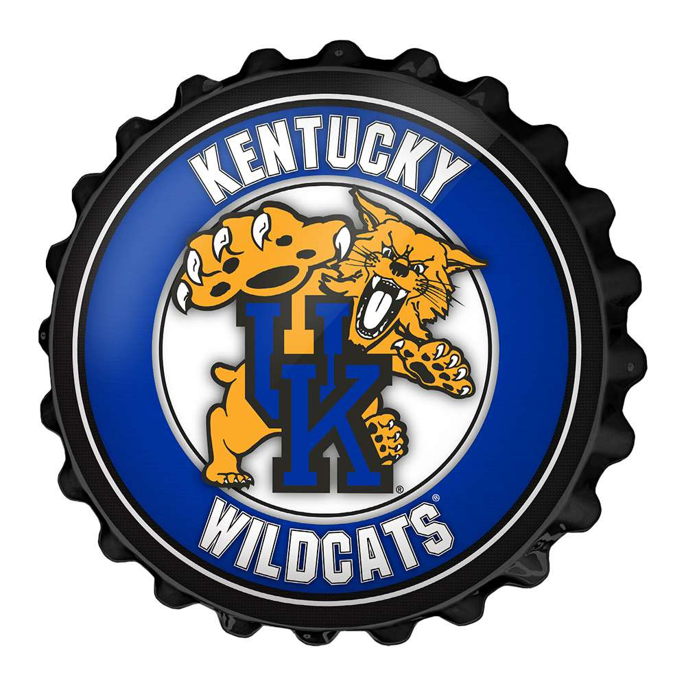 Kentucky Wildcats Mascot - Bottle Cap Wall Sign - Black | The Fan-Brand | NCKWLD-210-02A