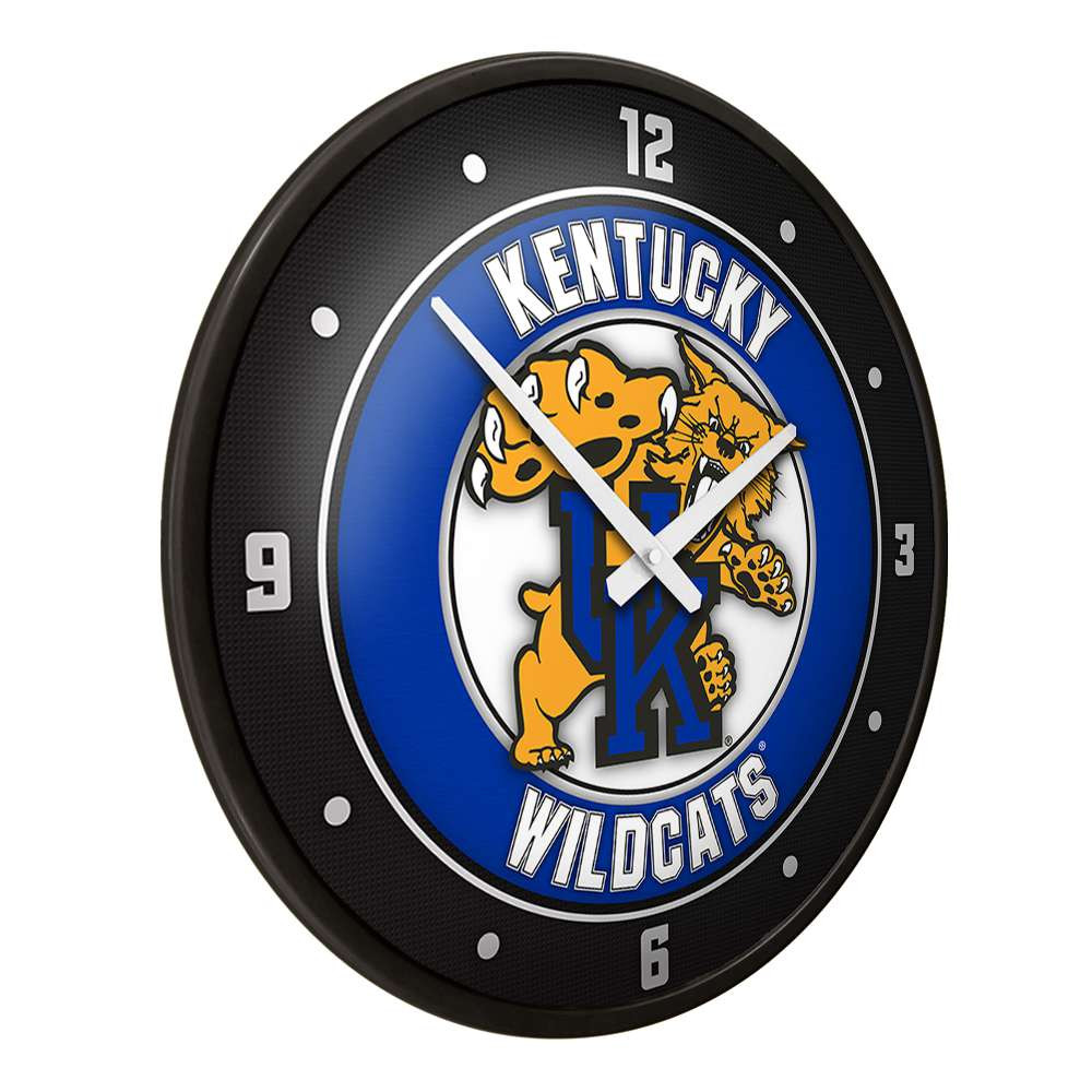 Kentucky Wildcats Mascot - Modern Disc Wall Clock - Black Frame