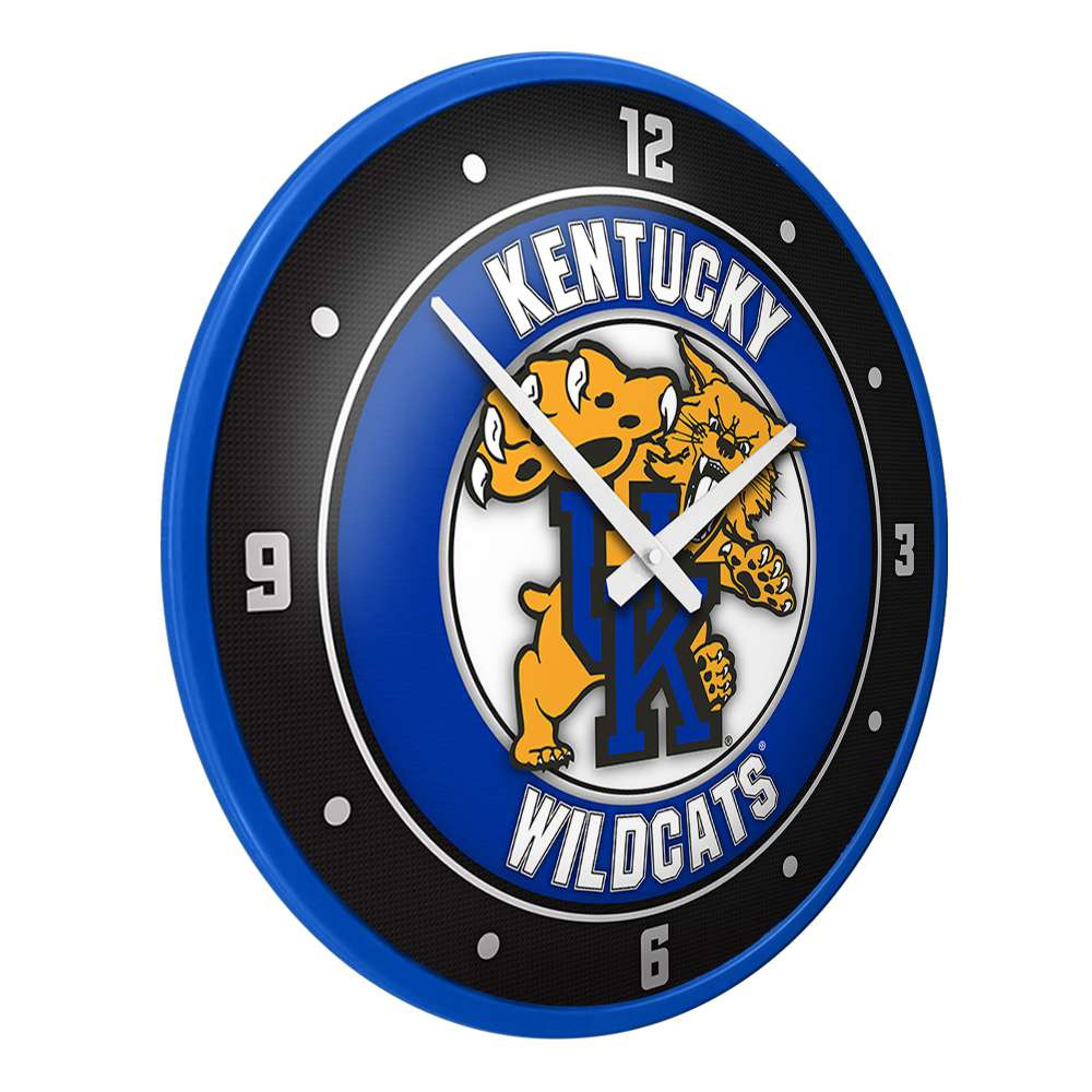 Kentucky Wildcats Mascot - Modern Disc Wall Clock - Blue Frame