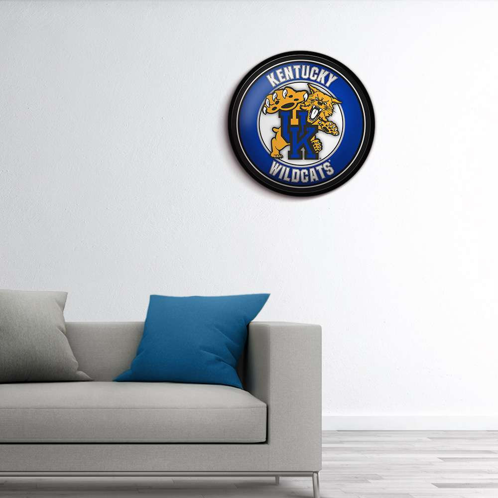 Kentucky Wildcats Mascot - Modern Disc Wall Sign - Black Frame