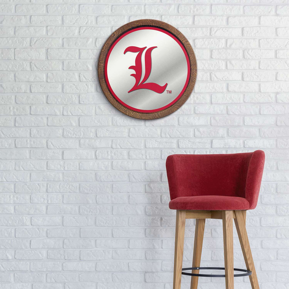 Louisville Cardinals L - Faux Barrel Top Mirrored Wall Sign