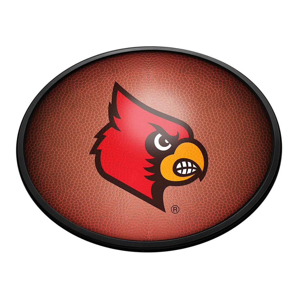 Louisville Cardinals Pigskin - Oval Slimline Lighted Wall Sign | The Fan-Brand | NCLOUS-140-21