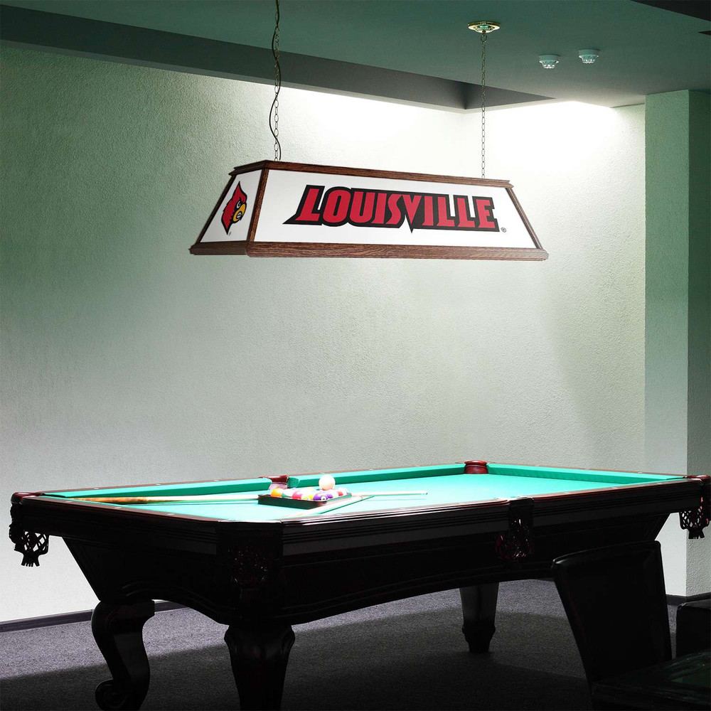 Louisville Cardinals Premium Wood Pool Table Light - White