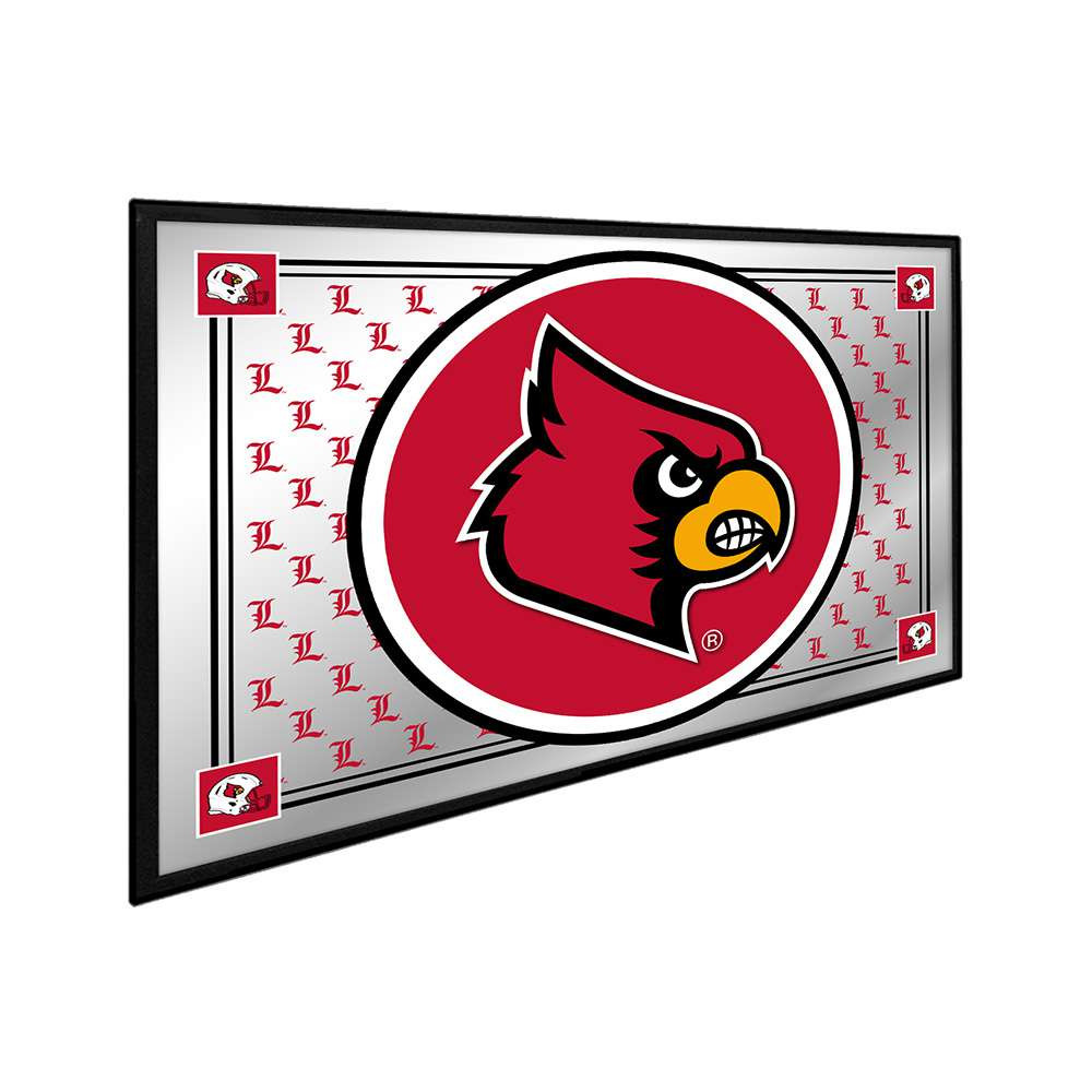 Louisville Cardinals Team Spirit - Framed Mirrored Wall Sign - Mirrored