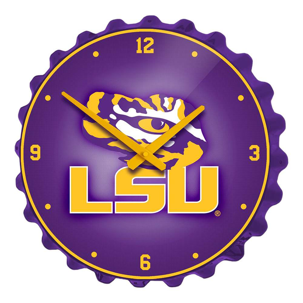 LSU Tigers Bottle Cap Wall Clock | The Fan-Brand | NCLSUT-540-01