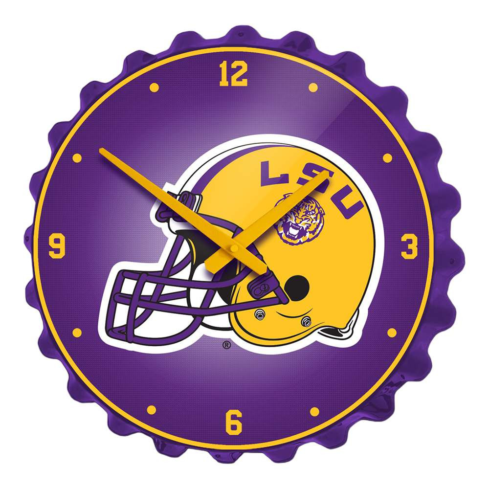LSU Tigers Helmet - Bottle Cap Wall Clock | The Fan-Brand | NCLSUT-540-02