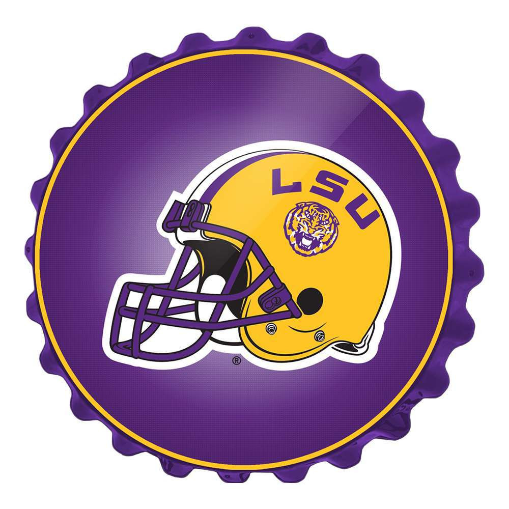 LSU Tigers Helmet - Bottle Cap Wall Sign | The Fan-Brand | NCLSUT-210-02