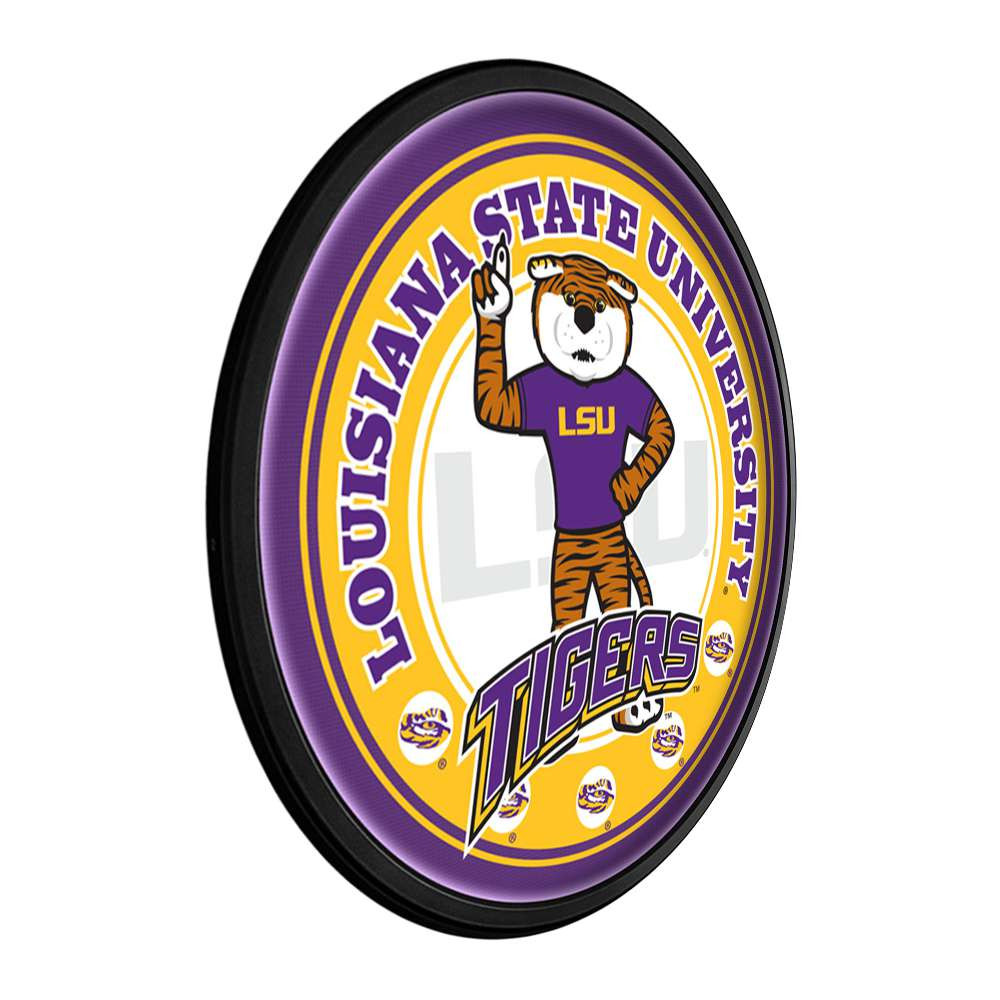 LSU Tigers Mike The Tiger - Round Slimline Lighted Wall Sign