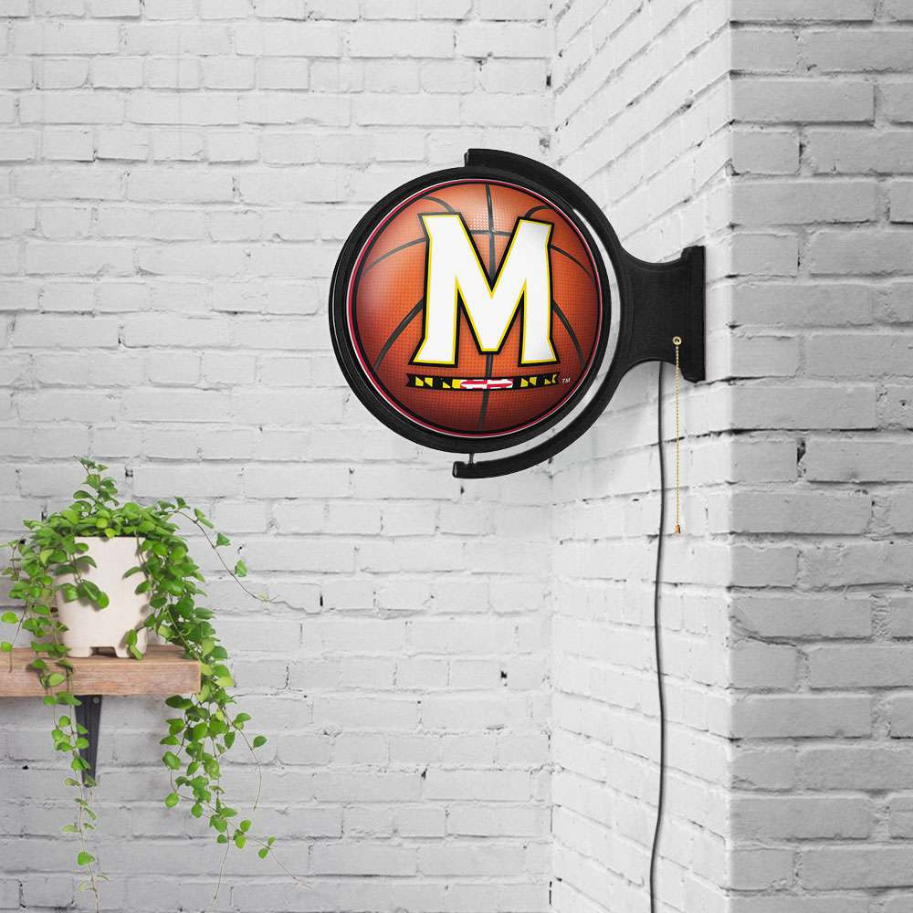 Maryland Terrapins Basketball - Original Round Rotating Lighted Wall Sign