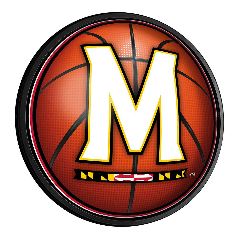 Maryland Terrapins Basketball - Round Slimline Lighted Wall Sign | The Fan-Brand | NCMRYT-130-11