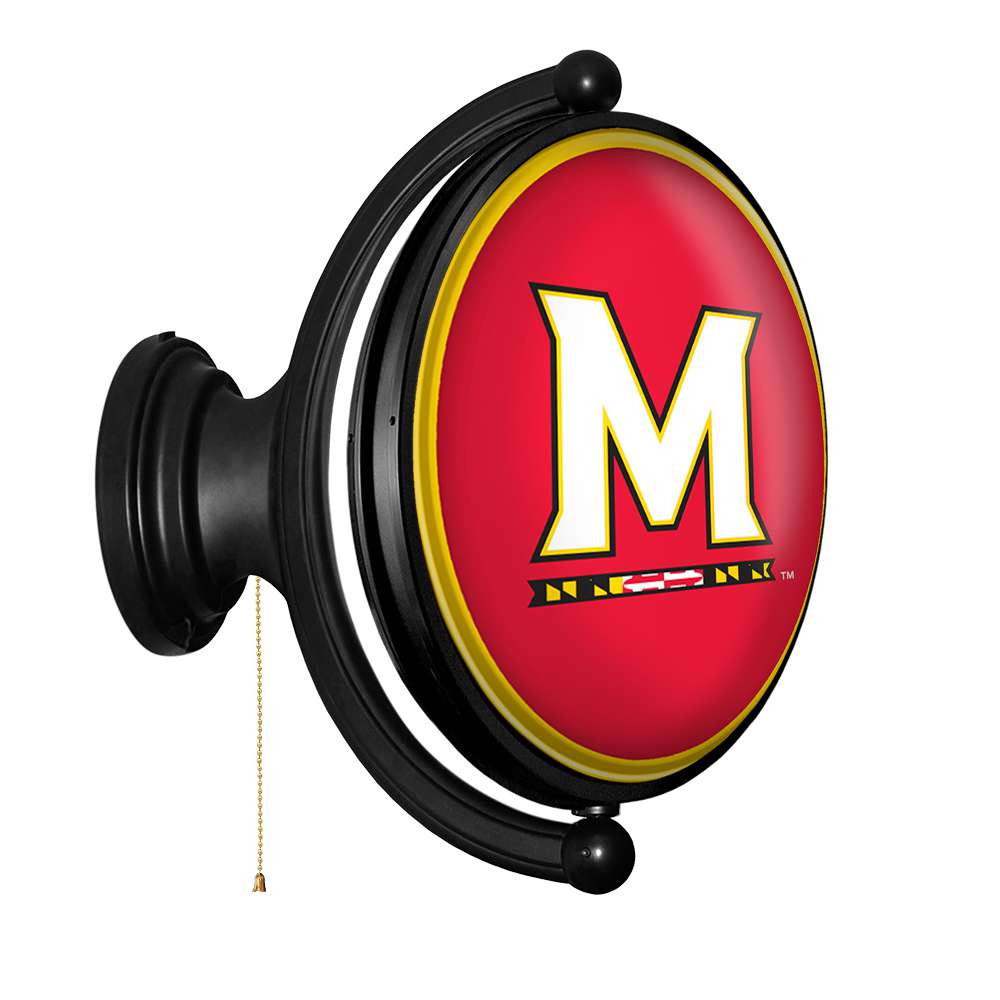 Maryland Terrapins Original Oval Rotating Lighted Wall Sign - Red