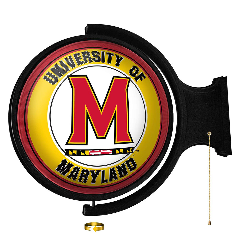 Maryland Terrapins Original Round Lighted Rotating Wall Sign | The Fan-Brand | NCMRYT-115-01