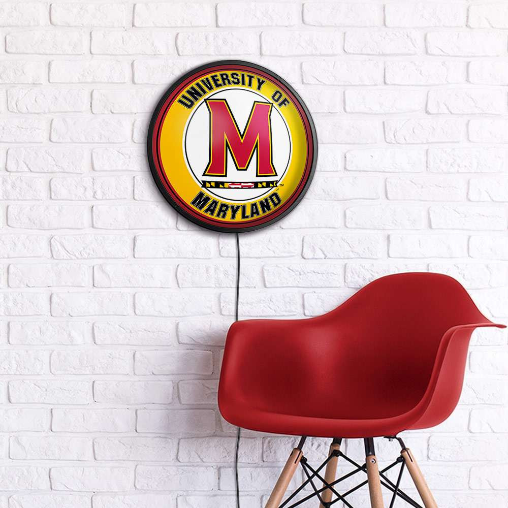 Maryland Terrapins Round Slimline Lighted Wall Sign