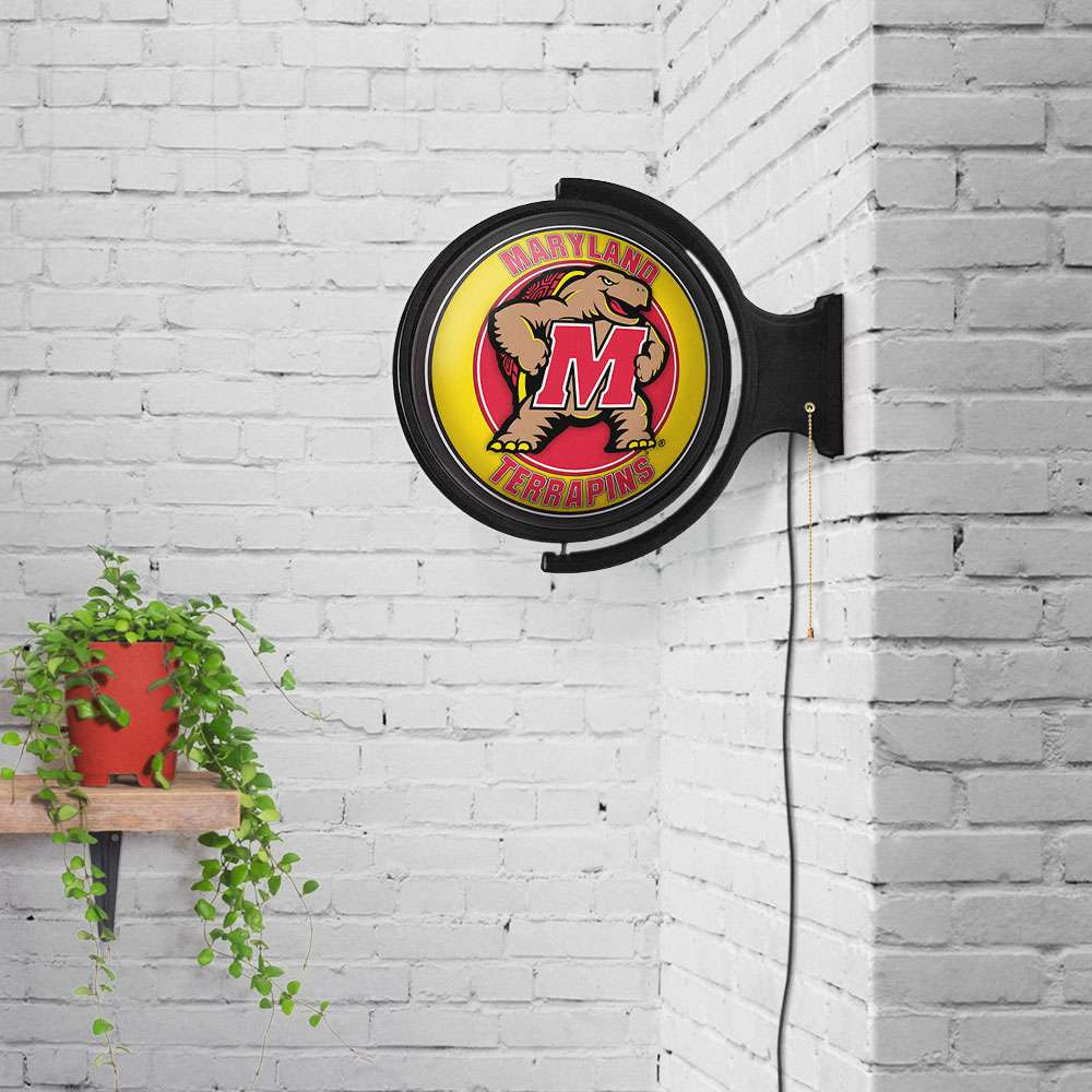 Maryland Terrapins Mascot - Original Round Rotating Lighted Wall Sign