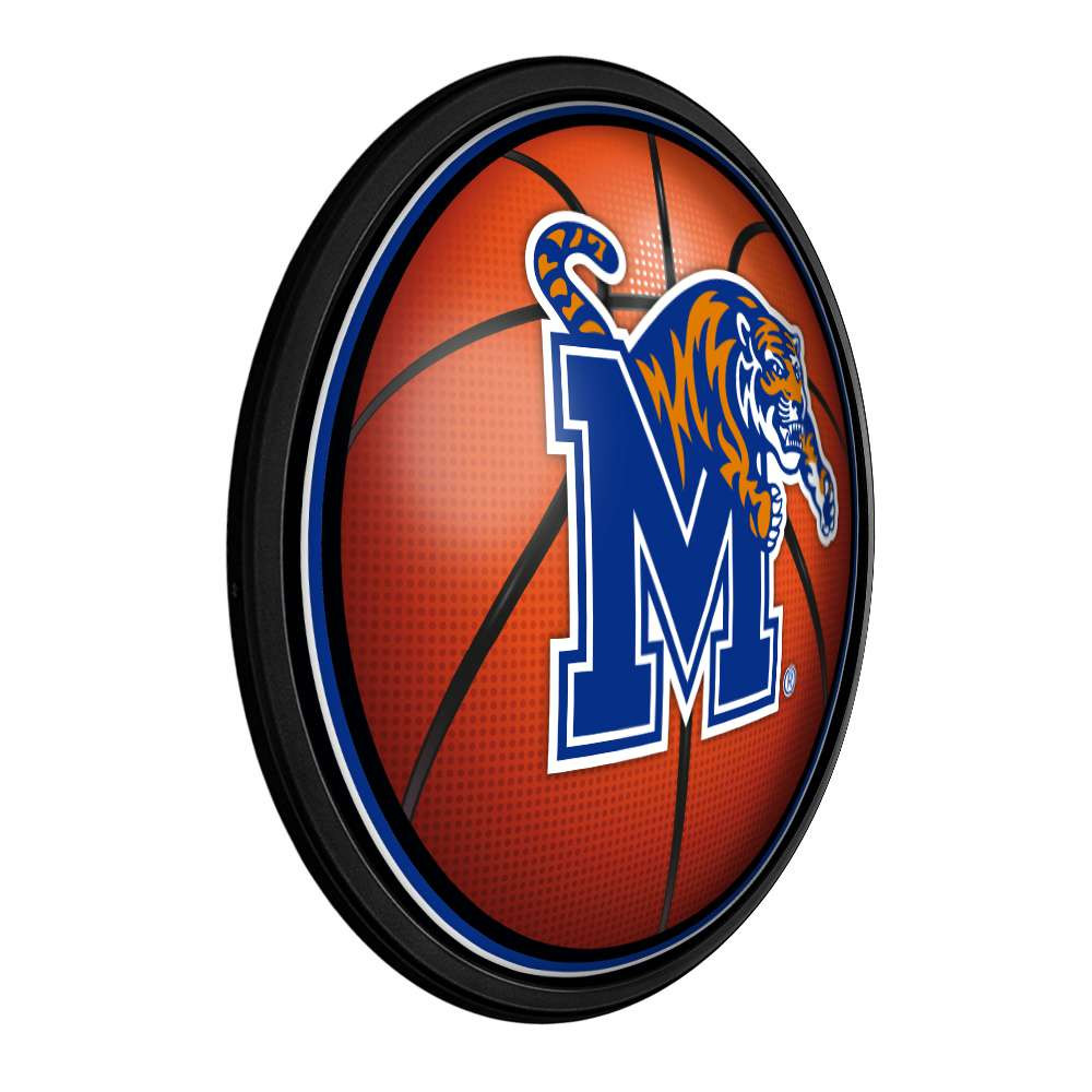Memphis Tigers Basketball - Round Slimline Lighted Wall Sign