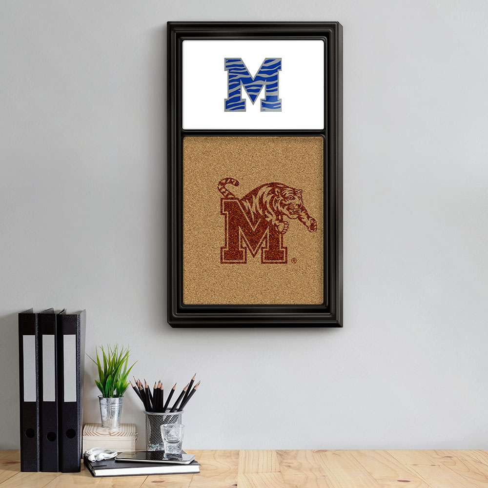 Memphis Tigers Dual Logo, Striped M - Cork Note Board 1