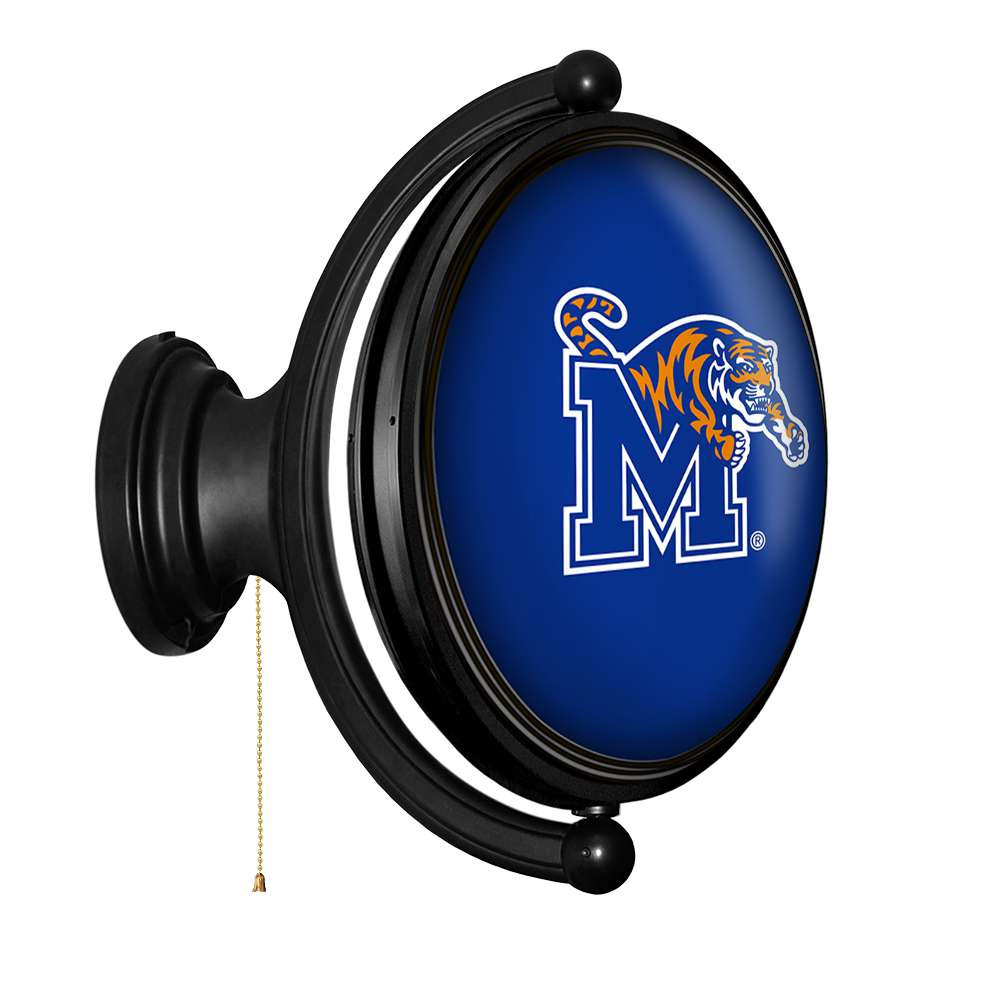 Memphis Tigers Original Oval Rotating Lighted Wall Sign - Blue
