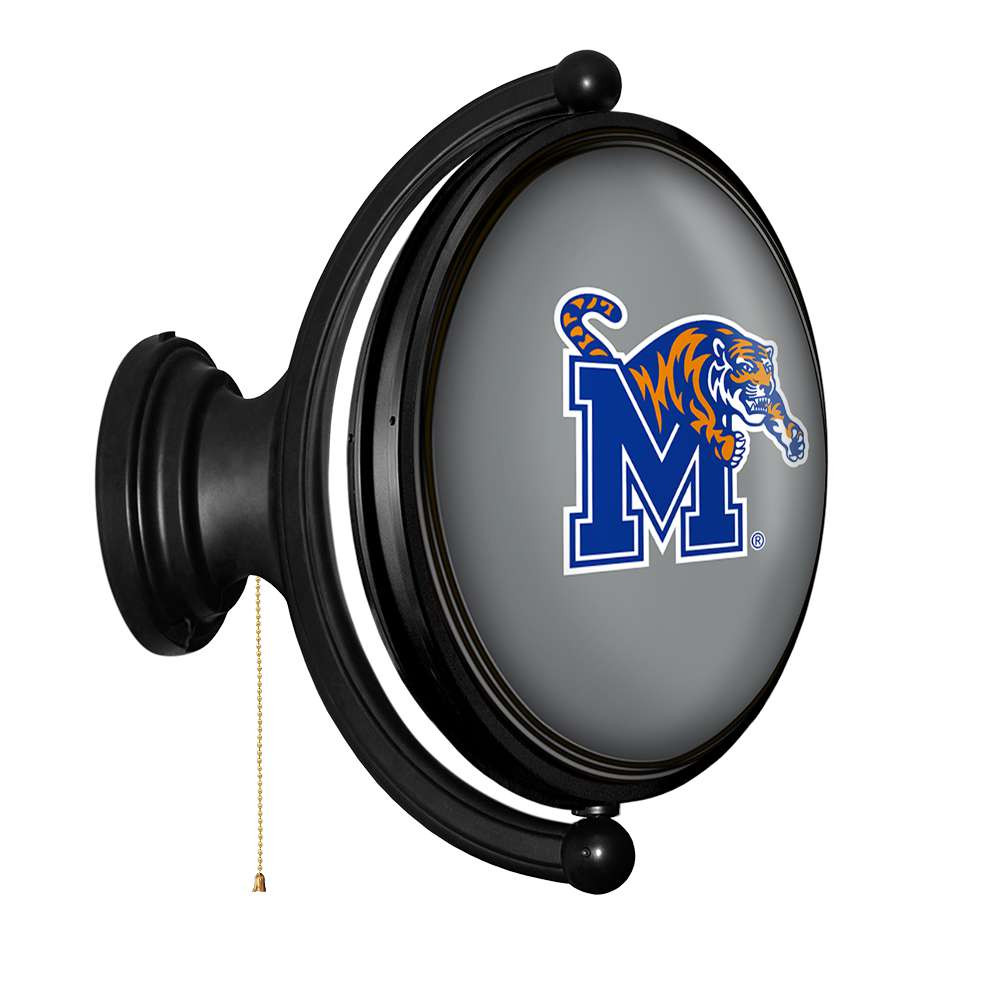 Memphis Tigers Original Oval Rotating Lighted Wall Sign - Gray
