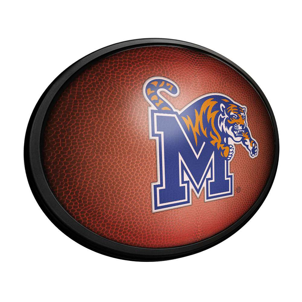 Memphis Tigers Pigskin - Oval Slimline Lighted Wall Sign