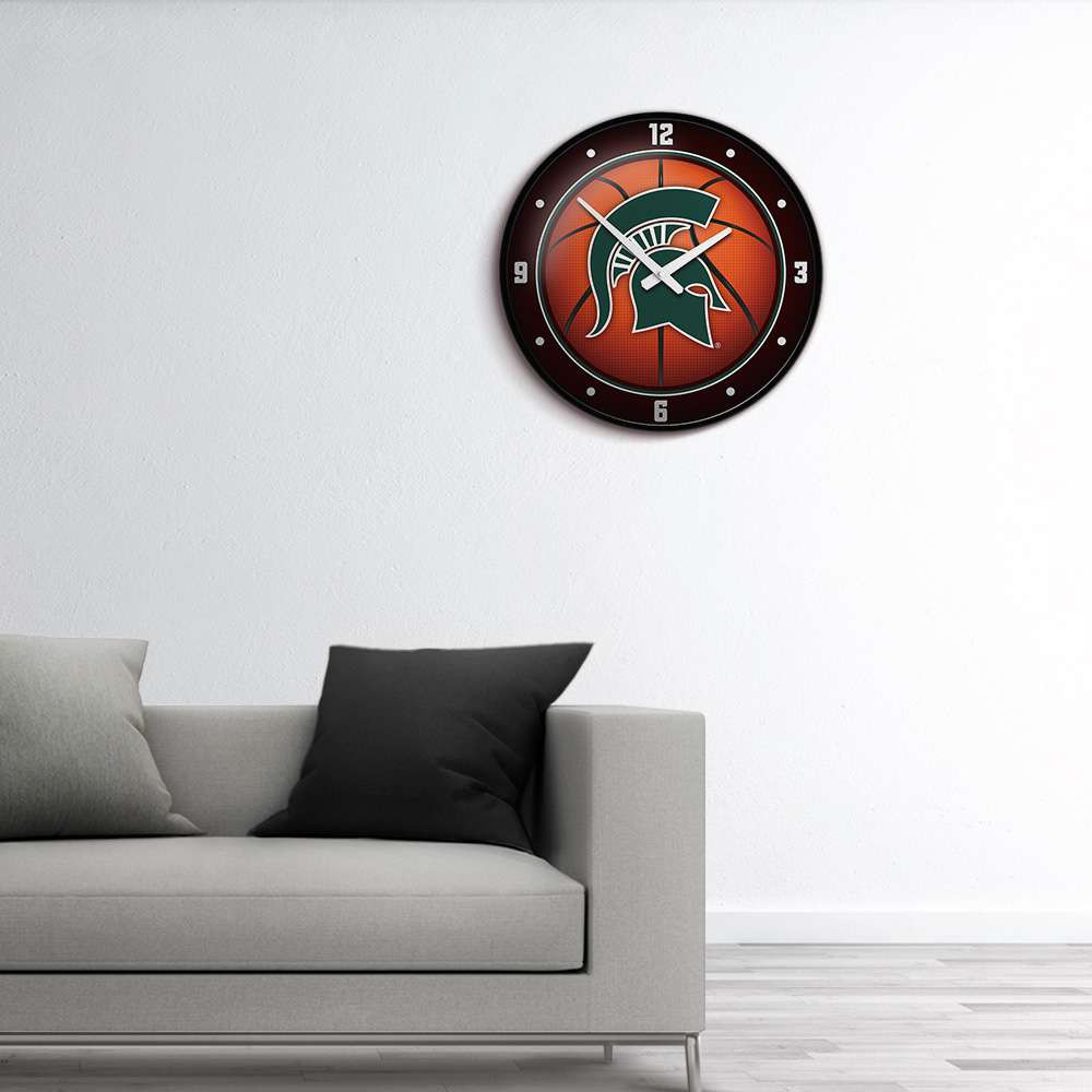 Michigan State Spartans Basketball - Modern Disc Wall Clock