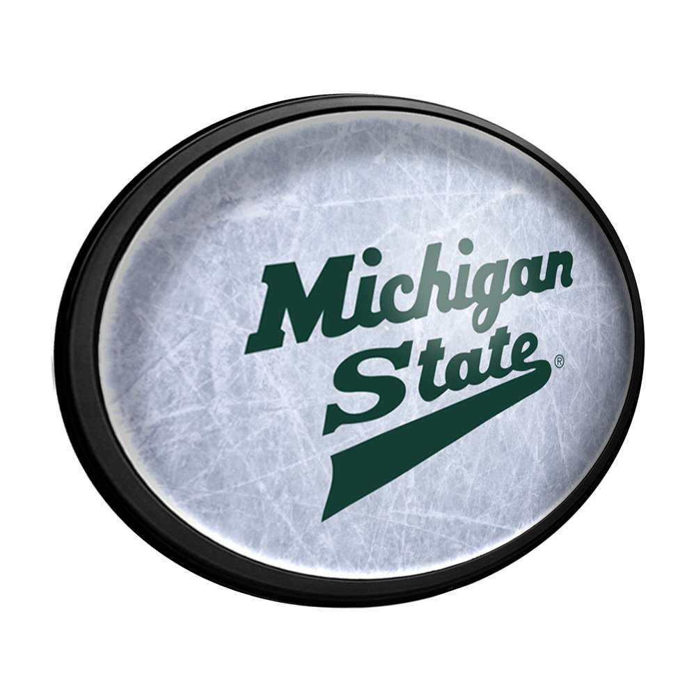 Michigan State Spartans Hockey - Oval Slimline Lighted Wall Sign