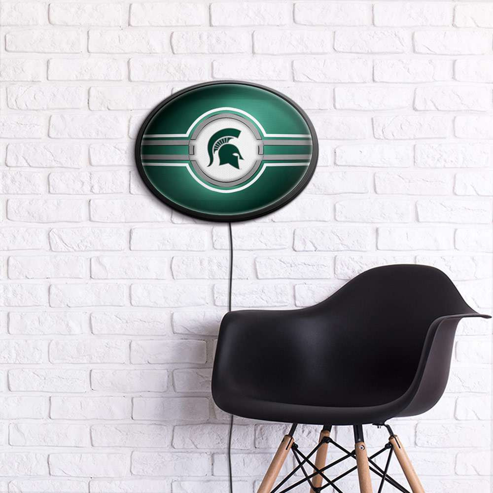 Michigan State Spartans Oval Slimline Lighted Wall Sign