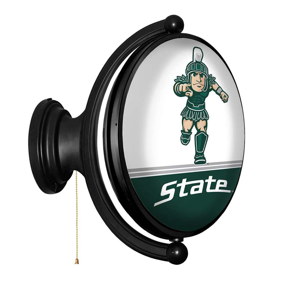 Michigan State Spartans Sparty - Original Oval Rotating Lighted Wall Sign