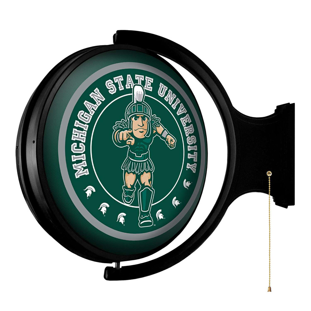 Michigan State Spartans Sparty - Original Round Rotating Lighted Wall Sign