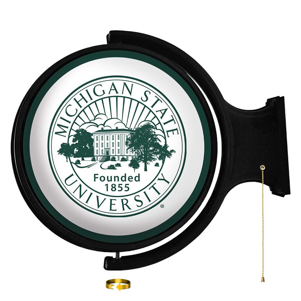 Michigan State Spartans University Seal - Original Round Rotating Lighted Wall Sign | The Fan-Brand | NCMIST-115-03