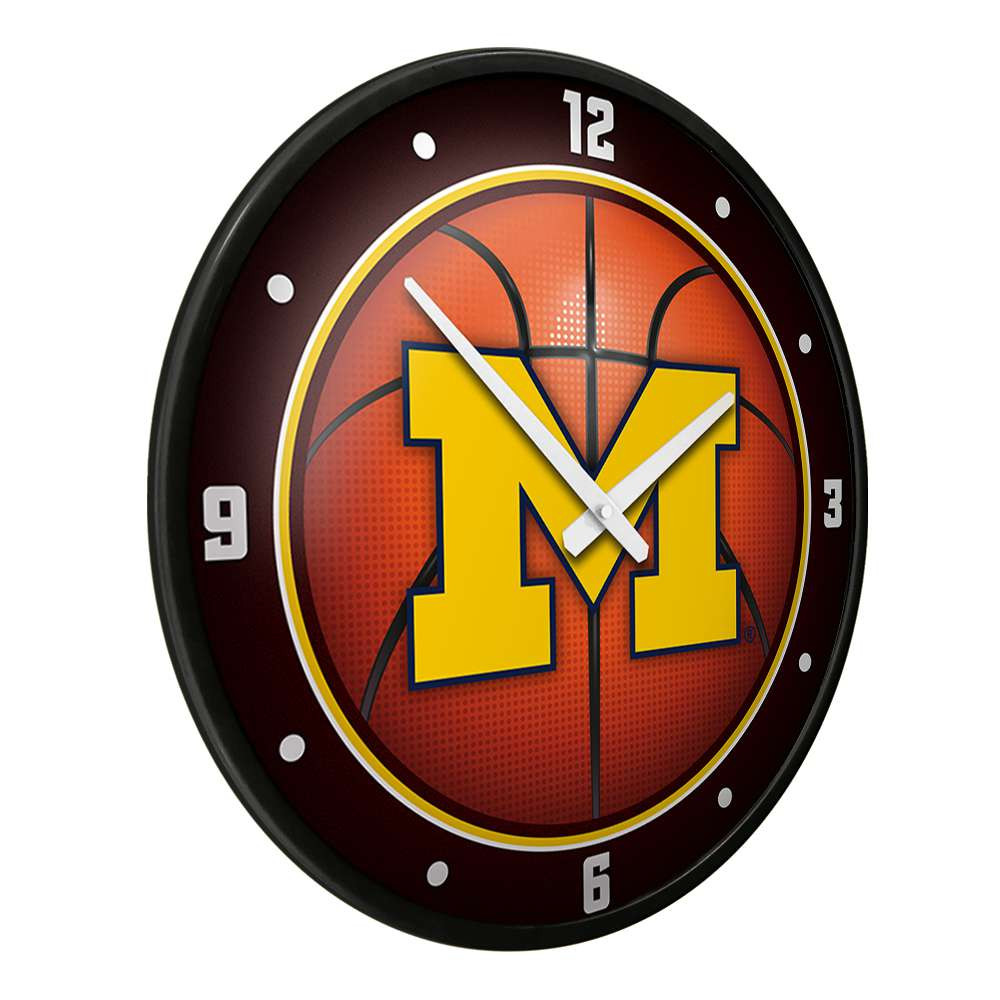 Michigan Wolverines Basketball - Modern Disc Wall Clock