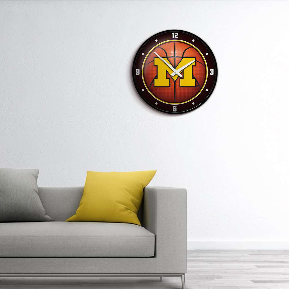 Michigan Wolverines Basketball - Modern Disc Wall Clock