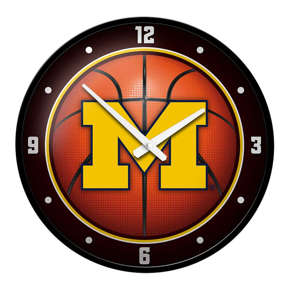 Michigan Wolverines Basketball - Modern Disc Wall Clock | The Fan-Brand | NCMICH-510-11