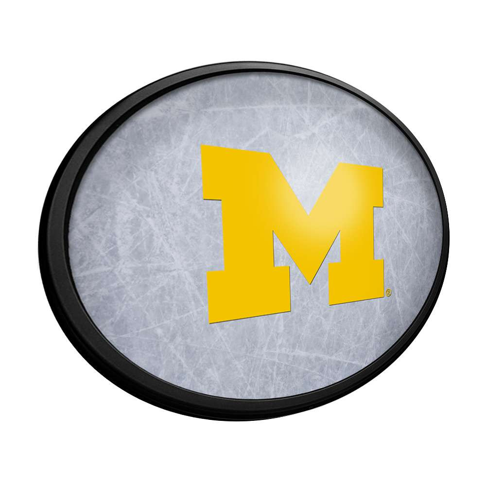 Michigan Wolverines Ice Rink - Oval Slimline Lighted Wall Sign