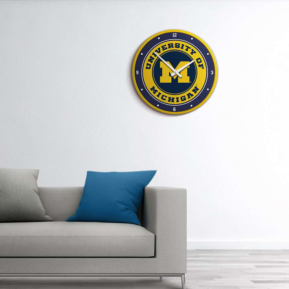 Michigan Wolverines Modern Disc Wall Clock