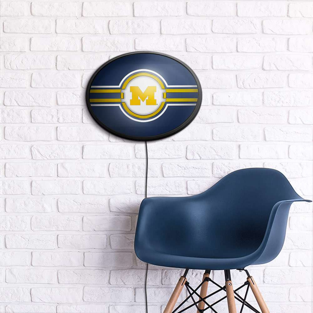 Michigan Wolverines Oval Slimline Lighted Wall Sign
