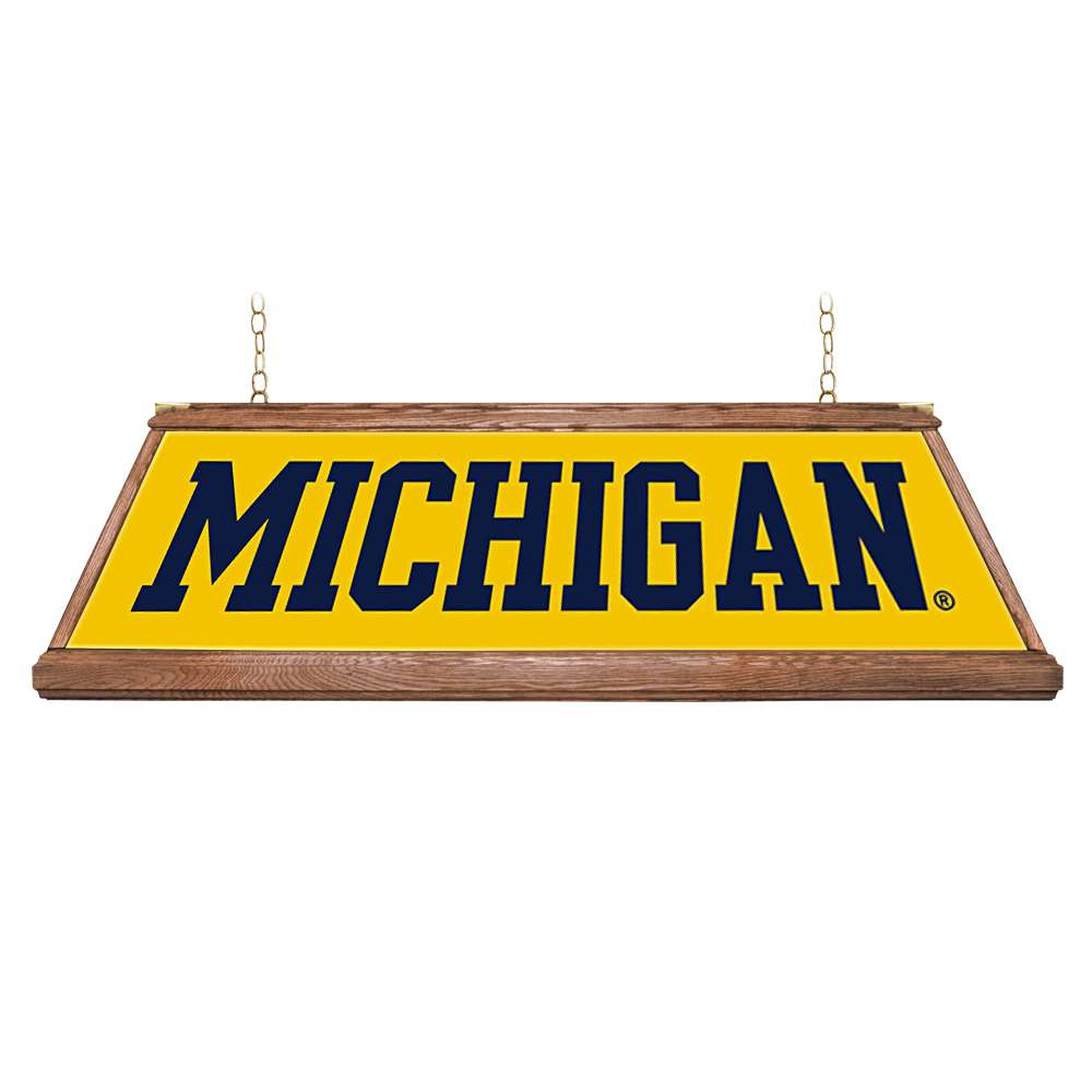 Michigan Wolverines Premium Wood Pool Table Light - Maize