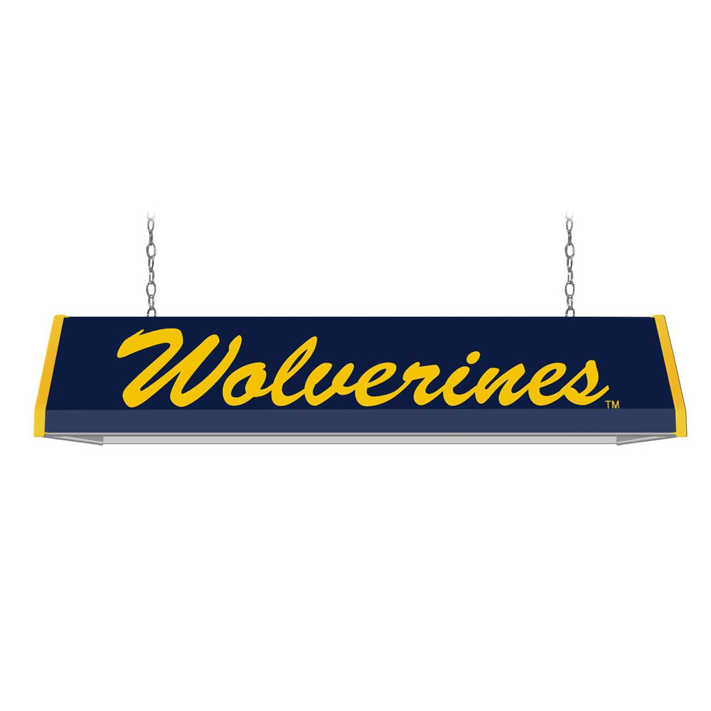 Michigan Wolverines Script - Standard Pool Table Light - Blue