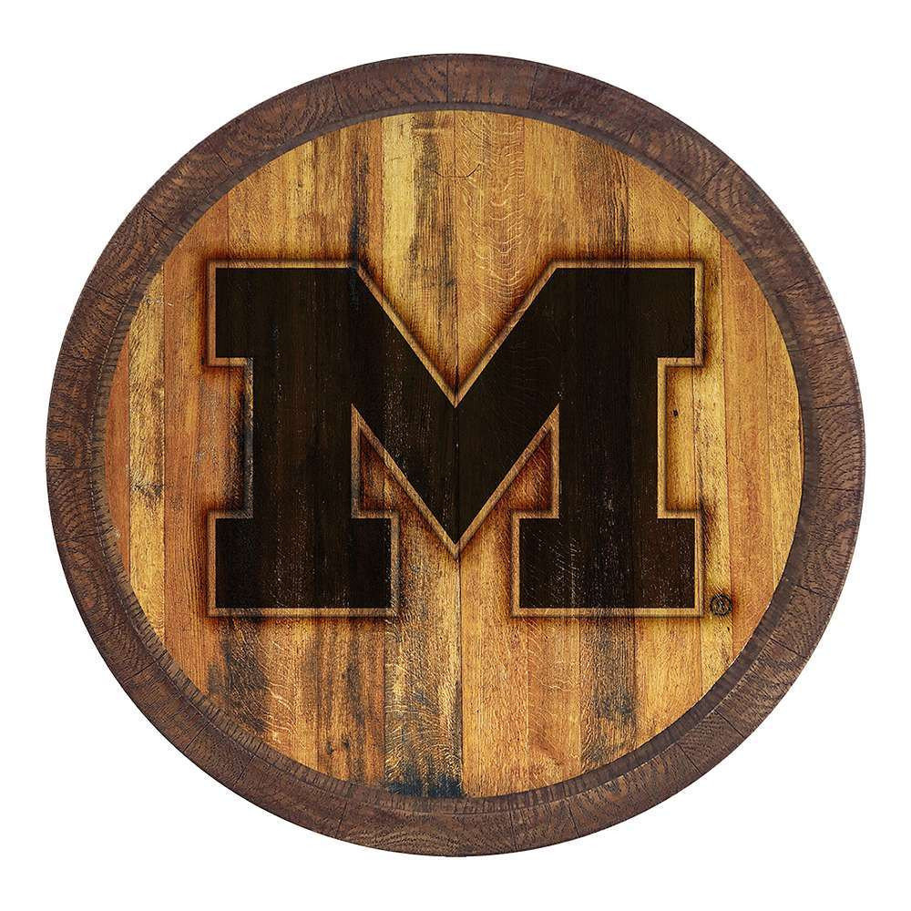 Michigan Wolveriness Branded Faux Barrel Top Sign | The Fan-Brand | NCMICH-240-02
