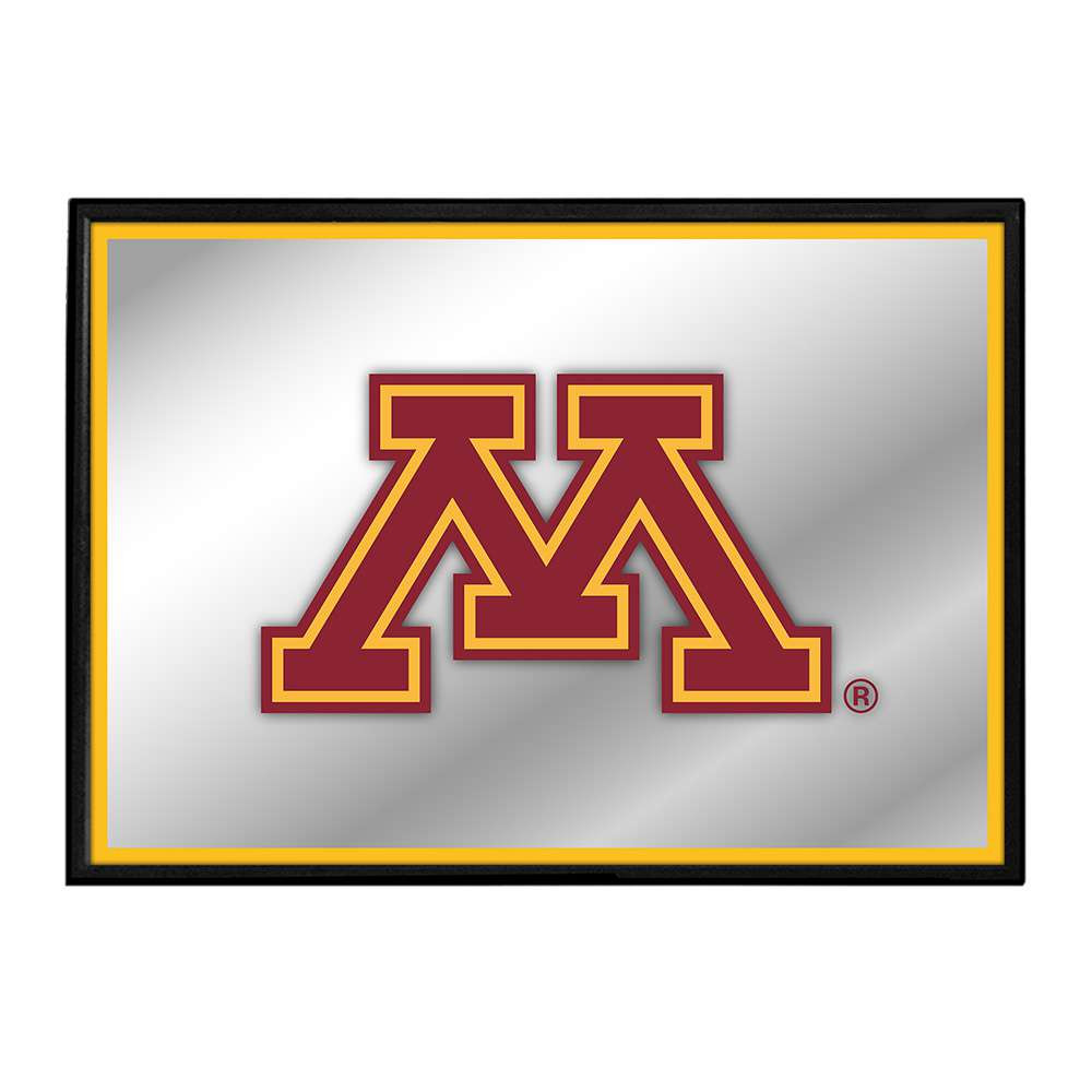 Minnesota Golden Gophers Framed Mirrored Wall Sign - Gold Edge | The Fan-Brand | NCMINN-265-01B